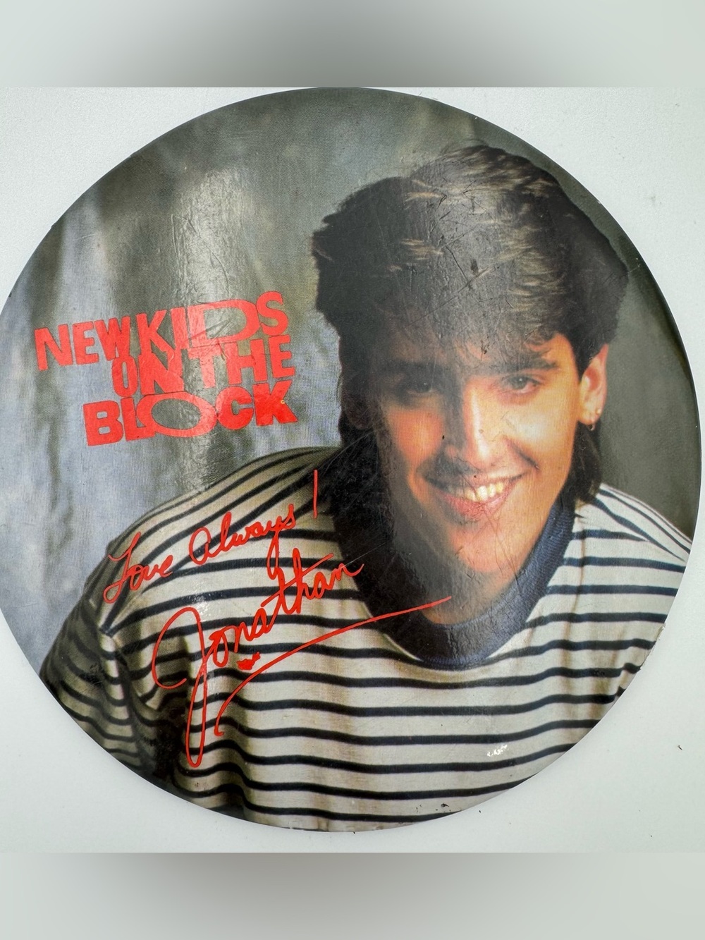 1989 New Kids on the Block Jumbo 6" Button Jonathan Knight Big Step Productions